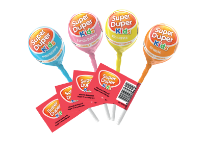 super duper kids zero multivitamin lollipop seker